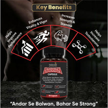 Balwan Capsules for Men | Gym & Athlete Strength Booster |  Ayurvedic Power Booster Enriched with Abhrak Bhasma & Vang Bhasma | Premium Herbal Formula for Natural Vitality, Endurance & Wellness | Enriched with potent ingredients like Shilajit| 60 Capsules