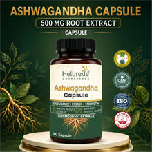 Helbrede Nutraherbs Ashwagandha Capsules 500mg | Withania Somnifera Root | 60 Capsules