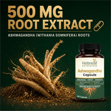 Helbrede Nutraherbs Ashwagandha Capsules 500mg | Withania Somnifera Root | 60 Capsules