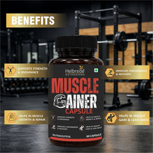 Helbrede Nutraherbs Muscle Gainer Capsule | Muscle Strength, Recovery & Lean Muscle Support | 60 Capsules