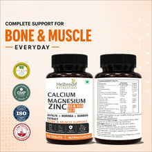 Helbrede Nutraherbs Calcium Magnesium Zinc D3, B12 & K2-7 Tablets | Bone, Muscle & Joint Support | 60 Tablets