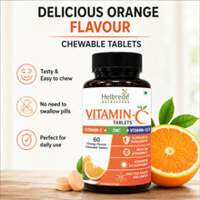 Helbrede Nutraherbs | Vitamin-C Chewable Tablets With Zinc & D3