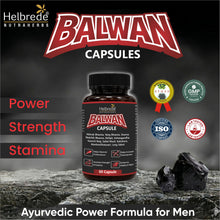 Balwan Capsules for Men | Gym & Athlete Strength Booster |  Ayurvedic Power Booster Enriched with Abhrak Bhasma & Vang Bhasma | Premium Herbal Formula for Natural Vitality, Endurance & Wellness | Enriched with potent ingredients like Shilajit| 60 Capsules