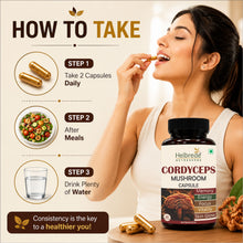 Helbrede Nutraherbs Cordyceps Mushroom Complex | Energy, Stamina & memory Support | 60 Vegetarian Capsules