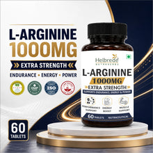 Helbrede L-Arginine 1000 mg Tablets | Amino Acid for Endurance & Workout Support | 60 Tablets