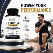 Helbrede L-Arginine 1000 mg Tablets | Amino Acid for Endurance & Workout Support | 60 Tablets