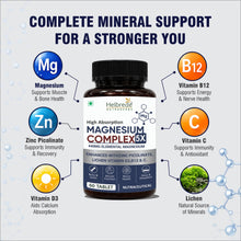 Helbrede Nutraherbs Magnesium Complex 5X | 5 Forms of Magnesium with Zinc, Vitamin D3, B12 & Vitamin C | 60 Tablets