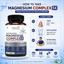 Helbrede Nutraherbs Magnesium Complex 5X | 5 Forms of Magnesium with Zinc, Vitamin D3, B12 & Vitamin C | 60 Tablets