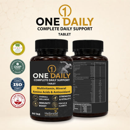 Helbrede Nutra Herbs One Daily Complete Daily Support Tablet – Multivitamin, Minerals, Amino Acids & Antioxidants - Hebrede Nutraherbs