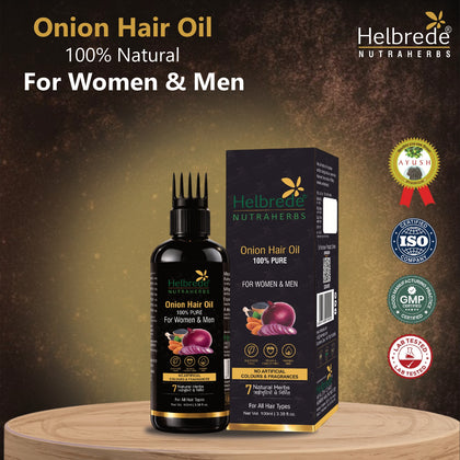 Nutraherbs Onion Hair Oil with the Goodness of Onion Seed Oil | 100 ML - Hebrede Nutraherbs