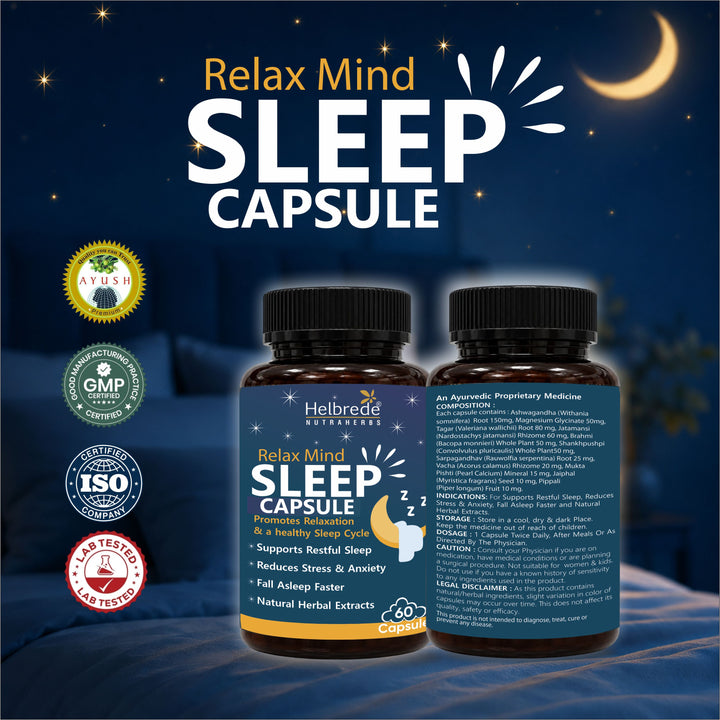 Helbrede Nutraherbs Relax Mind Sleep Capsule | better sleep